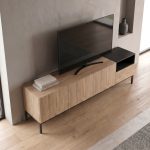 Έπιπλο τηλεόρασης Cailin Megapap χρώμα sepet oak - black wood 180x41,8x55εκ. - Image 2