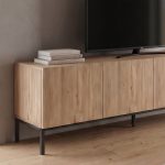 Έπιπλο τηλεόρασης Cailin Megapap χρώμα sepet oak - black wood 180x41,8x55εκ. - Image 3