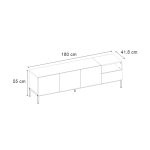 Έπιπλο τηλεόρασης Cailin Megapap χρώμα sepet oak - black wood 180x41,8x55εκ. - Image 5