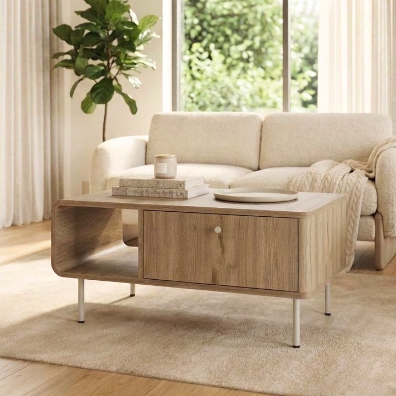 GP037-03351-0 Τραπεζάκι σαλονιού Colia Megapap χρώμα sepet oak 90x60x40,4εκ. - Image 1