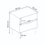 Κομοδίνο Marquise Megapap χρώμα sandstone 50x35x52,3εκ. - Image 8