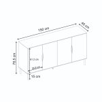Μπουφές Marquise Megapap χρώμα sandstone 150x40x78,5εκ. - Image 8