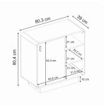Μπουφές Rovel Megapap χρώμα sepet oak 80,3x39x80,4εκ. - Image 8