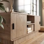 Έπιπλο τηλεόρασης Rovel Megapap χρώμα sepet oak 140,3x39x50εκ. - Image 4