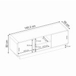 Έπιπλο τηλεόρασης Rovel Megapap χρώμα sepet oak 140,3x39x50εκ. - Image 7