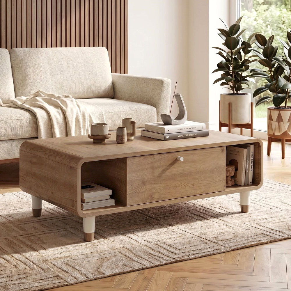 GP037-03531-0 Τραπεζάκι σαλονιού Doro Megapap χρώμα sepet oak 100x60x34,6εκ. - Image 1