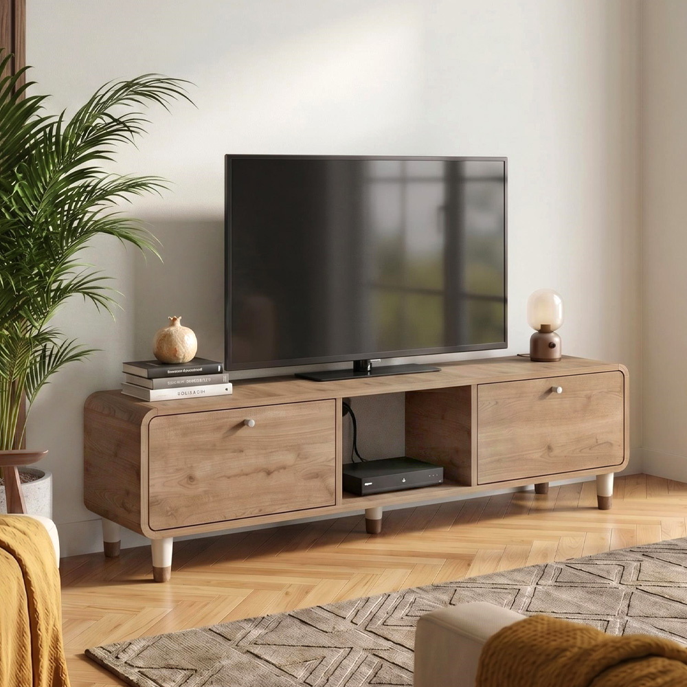 GP037-03541-0 Έπιπλο τηλεόρασης Doro Megapap χρώμα sepet oak 150x34x41εκ. - Image 1
