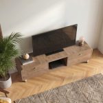 Έπιπλο τηλεόρασης Doro Megapap χρώμα sepet oak 150x34x41εκ. - Image 2