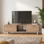 Έπιπλο τηλεόρασης Doro Megapap χρώμα sepet oak 150x34x41εκ. - Image 3