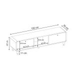 Έπιπλο τηλεόρασης Doro Megapap χρώμα sepet oak 150x34x41εκ. - Image 7