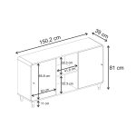 Μπουφές Doro Megapap χρώμα sepet oak 150,2x39x81εκ. - Image 7