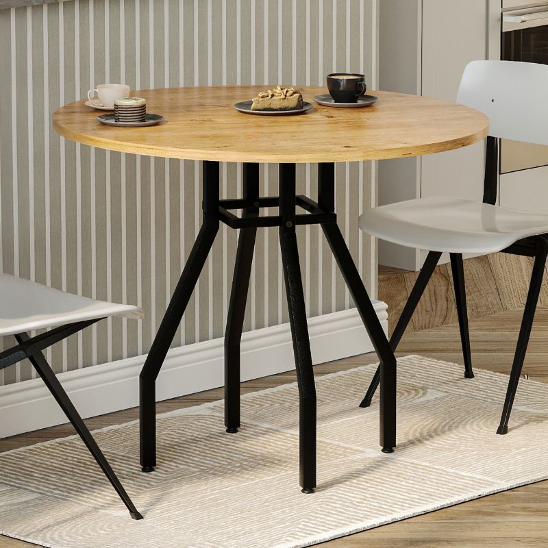 GP041-01281-0 Τραπέζι Roma Megapap χρώμα pine oak Ø80x75εκ. - Image 1
