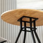 Τραπέζι Roma Megapap χρώμα pine oak Ø80x75εκ. - Image 2