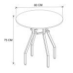 Τραπέζι Roma Megapap χρώμα pine oak Ø80x75εκ. - Image 5