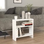 Τραπεζάκι βοηθητικό Silvanus Megapap χρώμα λευκό 51x17,5x49εκ.