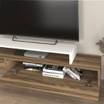 Έπιπλο τηλεόρασης Nirvana Megapap χρώμα καρυδί - λευκό 180x31,3x41,7εκ. - Image 3