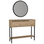 Κονσόλα με καθρέπτη Suzy Megapap χρώμα sepet oak 90x29,6x76εκ. - Image 6