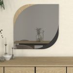 Καθρέπτης τοίχου Lava Μegapap χρώμα rota oak - ανθρακί 70x2,2x70εκ. - Image 2