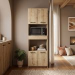 Ντουλάπι κουζίνας - μπάνιου Alvento Megapap χρώμα sapphire oak 60x42x180εκ. - Image 2