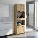 Ντουλάπι κουζίνας - μπάνιου Alvento Megapap χρώμα sapphire oak 60x42x180εκ. - Image 3