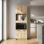 Ντουλάπι κουζίνας - μπάνιου Alvento Megapap χρώμα sapphire oak 60x42x180εκ. - Image 5