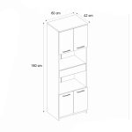Ντουλάπι κουζίνας - μπάνιου Alvento Megapap χρώμα sapphire oak 60x42x180εκ. - Image 9