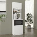 Έπιπλο κουζίνας Tuco 1 Megapap χρώμα λευκό 53,8x40x180εκ.