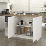 Τραπέζι - Πάγκος κουζίνας Peres Megapap χρώμα λευκό - sepet oak 150x70x91,8εκ. - Image 2