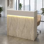 Γραφείο υποδοχής - reception Wilko Megapap με LED χρώμα travertine - sandstone 113,6x42x110εκ. - Image 4