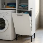 Ντουλάπι με καλάθι απλύτων Singa Megapap χρώμα λευκό 45x40x180εκ. - Image 6