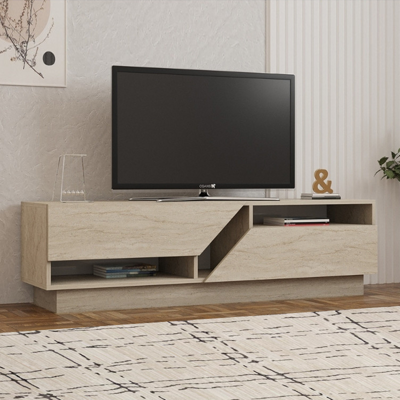 GP052-01521-0 Έπιπλο τηλεόρασης Koza Megapap χρώμα travertine 160x40x45εκ. - Image 1