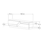 Έπιπλο τηλεόρασης Koza Megapap χρώμα travertine 160x40x45εκ. - Image 6