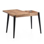 Τραπέζι Dolunay Megapap επεκτεινόμενο χρώμα atlantic pine - μαύρο 100x60(120x100)x79,5εκ. - Image 2