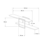 Ραφιέρα τοίχου Mone Megapap χρώμα λευκό - μαύρο 120x18x30εκ. - Image 4