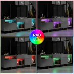 Έπιπλο τηλεόρασης Norm Megapap με Led Rgb χρώμα ανθρακί - χρυσό 180x32x55εκ. - Image 2
