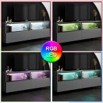 Έπιπλο τηλεόρασης Eco Megapap με Led Rgb χρώμα ανθρακί 180x32x67εκ. - Image 2