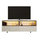 Έπιπλο τηλεόρασης Eco Megapap με Led Rgb χρώμα travertine 180x32x67εκ. - Image 5