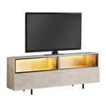 Έπιπλο τηλεόρασης Eco Megapap με Led Rgb χρώμα travertine 180x32x67εκ. - Image 6