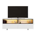 Έπιπλο τηλεόρασης Eco Megapap με Led Rgb χρώμα λευκό 180x32x67εκ. - Image 5