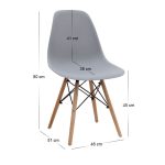 Σετ τραπεζαρία 5τμχ Allos - Nova Megapap χρώμα sapphire oak - γκρι 75x75x77εκ. - Image 4