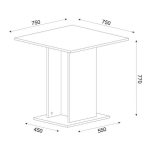 Σετ τραπεζαρία 5τμχ Allos - Nova Megapap χρώμα sapphire oak - γκρι 75x75x77εκ. - Image 5