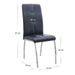 Σετ τραπεζαρία 5τμχ Darlen - Alma Megapap χρώμα sapphire oak - μαύρο 125x72x74εκ. - Image 5