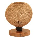 Φωτιστικό επιτραπέζιο Bonnie Megapap E27 κλωστή/Mdf χρώμα φυσικό/καφέ 19x15x22εκ.