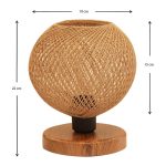 Φωτιστικό επιτραπέζιο Bonnie Megapap E27 κλωστή/Mdf χρώμα φυσικό/καφέ 19x15x22εκ. - Image 3
