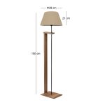 Φωτιστικό δαπέδου Moris Megapap MDF - ύφασμα PVC χρώμα καρυδί - μπεζ Φ38x150εκ. - Image 3