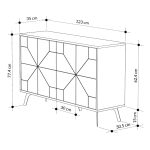 Μπουφές Dune Megapap χρώμα μαύρο εφέ μαρμάρου 123x35x77,4εκ. - Image 6
