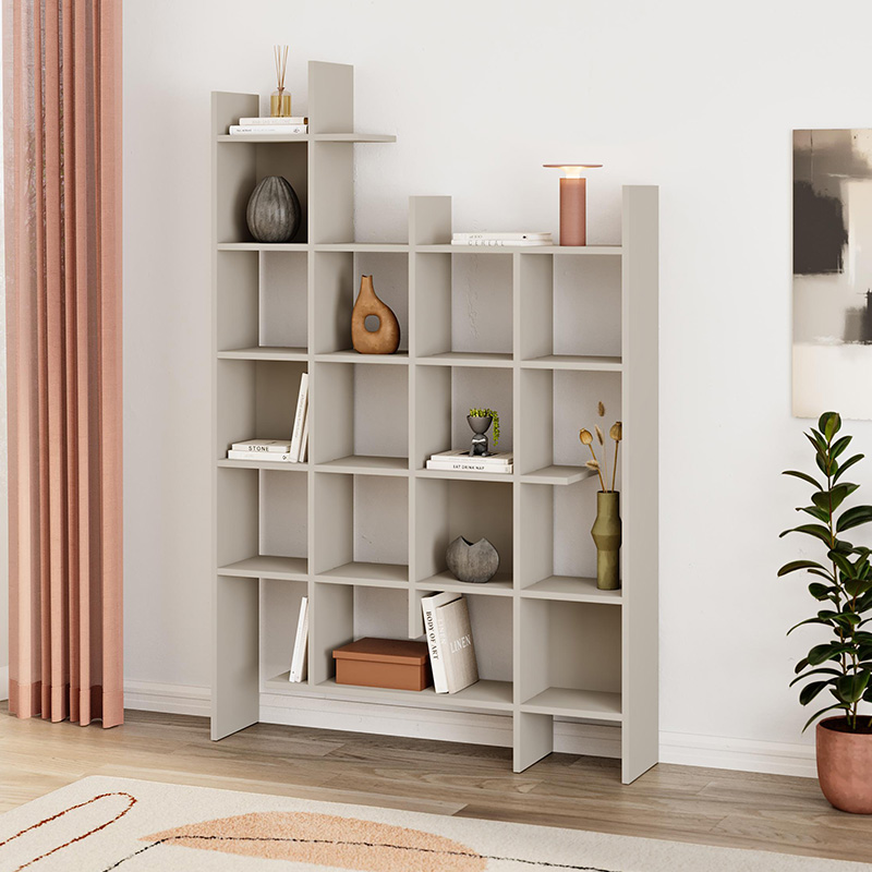 GP037-01025-0 Βιβλιοθήκη Manco Megapap χρώμα sandstone 122x25,5x188εκ. - Image 1