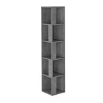 Βιβλιοθήκη γωνιακή Piano Megapap χρώμα γκρι ρετρό 31,4x31,4x158,9εκ. - Image 4