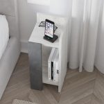 Κομοδίνο Elos Megapap δεξί χρώμα λευκό αντικέ - γκρι ρετρό 25x27x60εκ. - Image 2