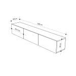 Έπιπλο τηλεόρασης επιτοίχιο Francy Megapap χρώμα ash green 180x30x30εκ. - Image 7